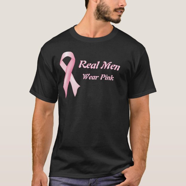 Hombres Reales Usan Camiseta De Cinta Cáncer De Ma (Anverso)