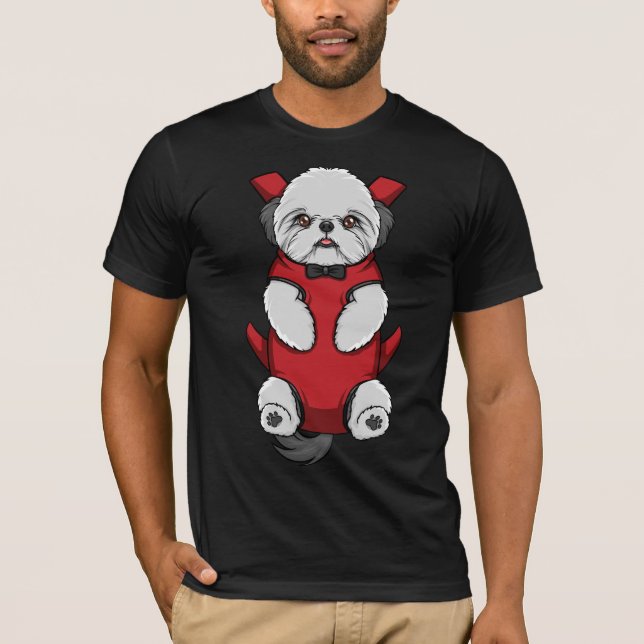 Hombres rojos de la camiseta del portador de Shih (Anverso)