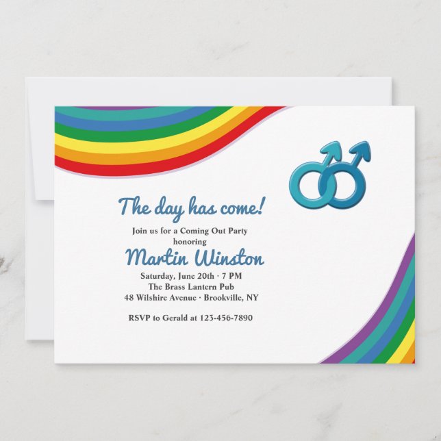 Hombres salen de la invitación al clóset (Anverso)