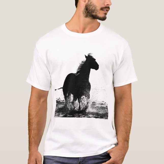 Hombres T Camisetas Arte Moderno De Pop De Caballo (Anverso)