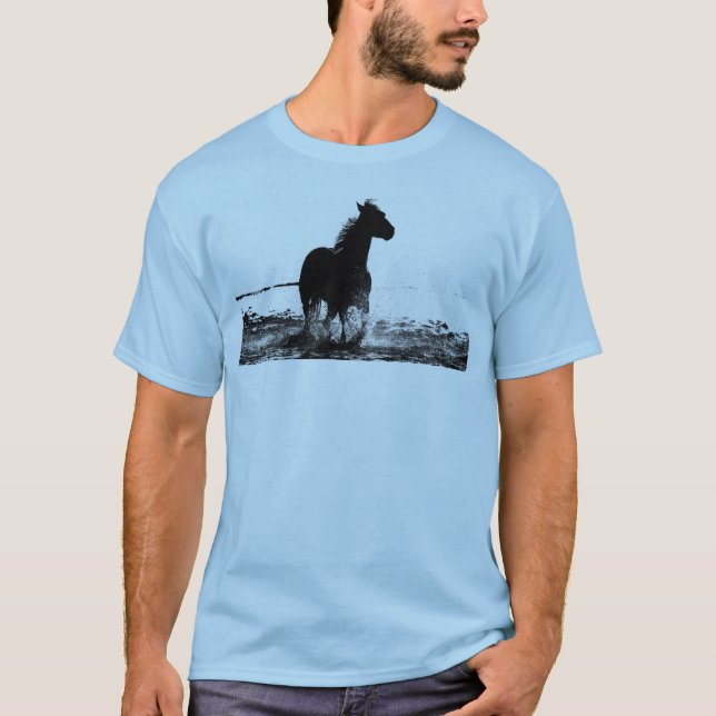 Hombres T Camisetas Corriendo Luz Azul De Arte Pop (Anverso)
