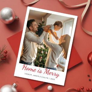 Home is Merry Family Navidad card