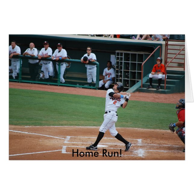Home Run! tarjeta de bienvenida/invitación (Anverso (Horizontal))
