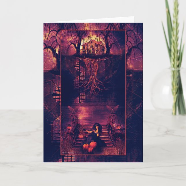Home Spooky - Tarjeta de saludo de notas en blanco (Anverso)