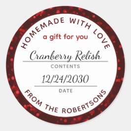 Homemade con amor Navidades rojos etiqueta de comi