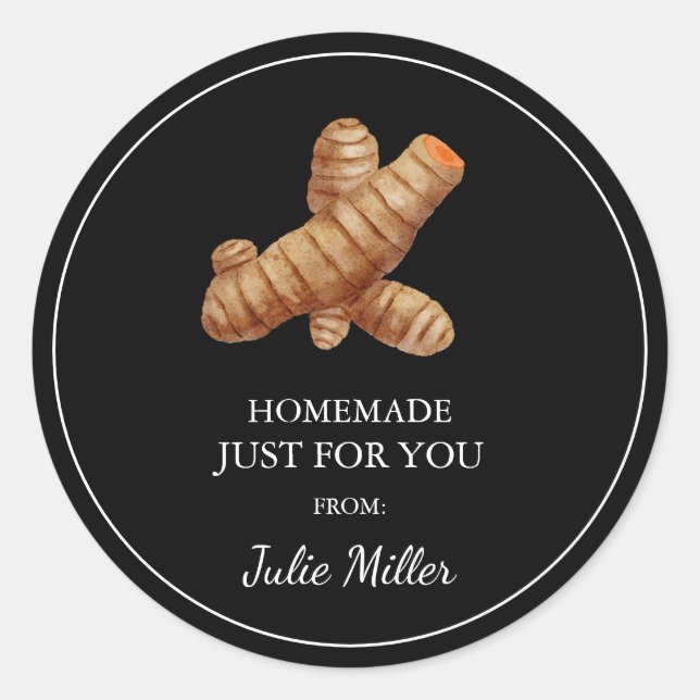 Homemade solo para ti etiqueta de cúrcuma (Anverso)