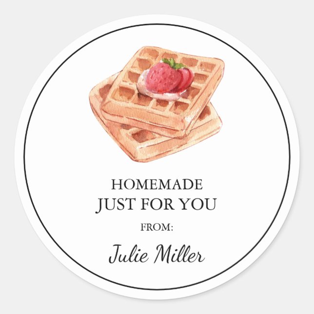 Homemade solo para ti etiqueta de gofre (Anverso)