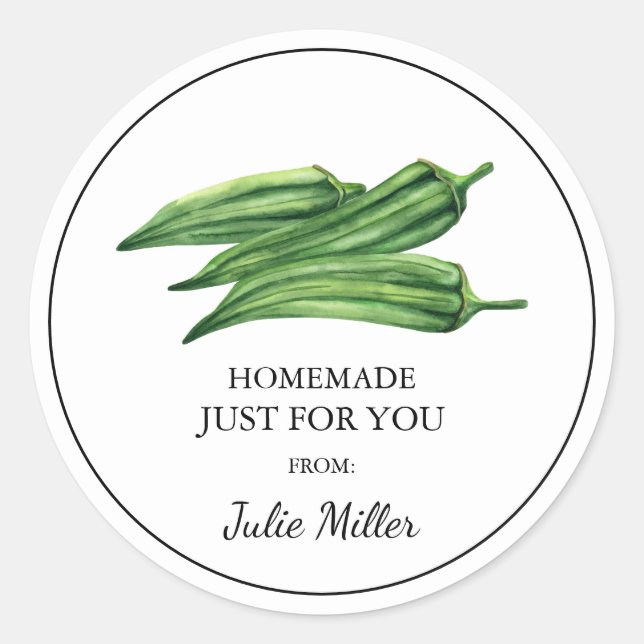 Homemade sólo para ti etiqueta de okra (Anverso)