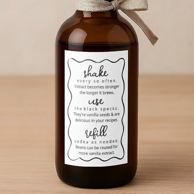 Homemade Vanilla Extract Instructions Doodle Label (Subido por el creador)