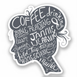 Homeschool Mama Cote Silhouette Pegatina