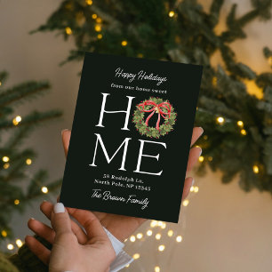 Homey Greeting Holiday Card Moving Invitación