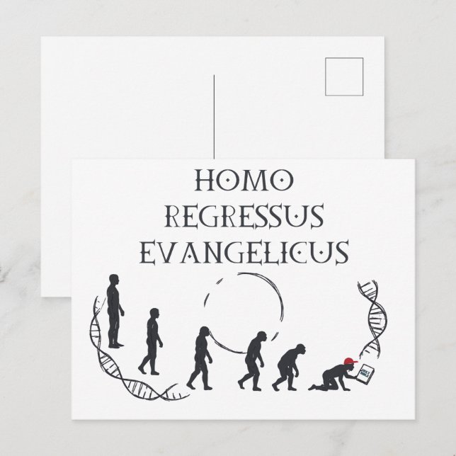 Homo Regressus Evangelicus – Tarjeta divertida ant (Anverso / Reverso)
