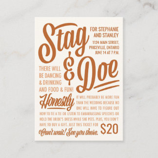 Honestamente Stag & Doe Ticket