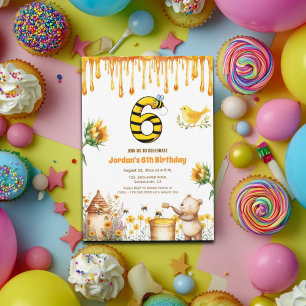 Honey Bear 6ª Invitación a la fiesta de cumpleaños