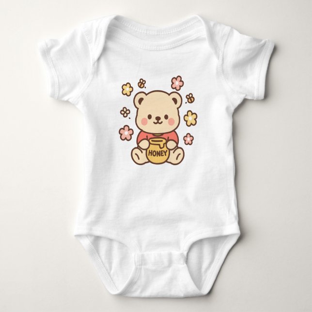 Honey Bear with Honey Pot | Pastel Watercolor Body (Anverso)