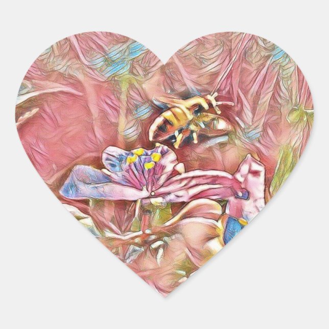 HONEYBEE EN SPIDERWART - PEGATINAS ROJOS (Anverso)