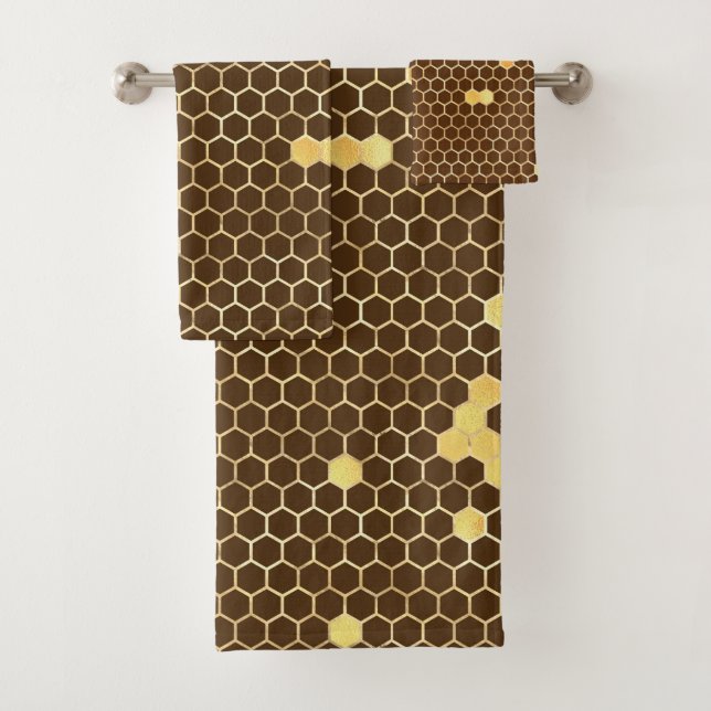 Honeycomb de oro marrón elegante (In situ)