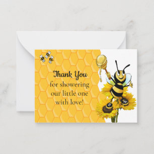 Honeycomb Honey Bee Tarjetas de agradecimiento