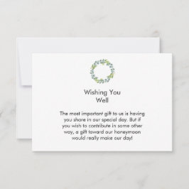 Honeymoon Eucalyptus Wreath Wedding Fund Card