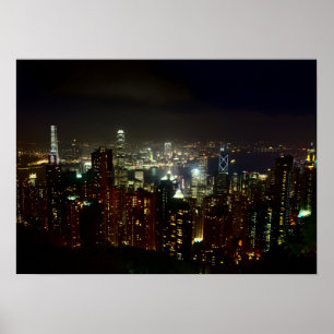 Hong - kong Peak Night póster