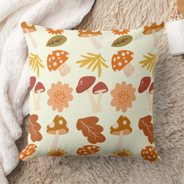 Hongo Marrón En Cojín decorativo Caído (Manta)