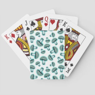 Hongos azules encantados - Cartas de juego blancas