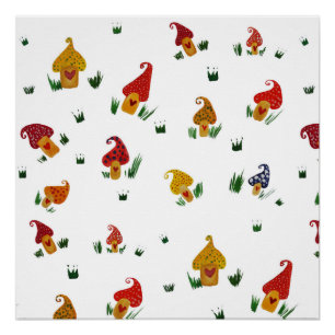 Hongos con el papel Poster del corazón (Semi-Gloss