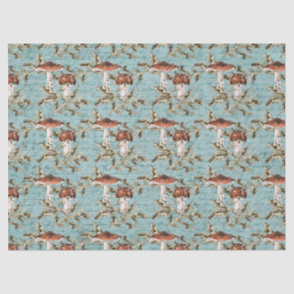 Hongos de Woodland sobre papel de tejidos Verde az