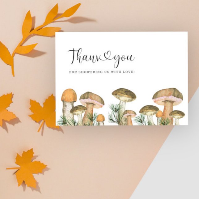 Hongos forestales ducha de bebé tarjeta de agradec (Subido por el creador)