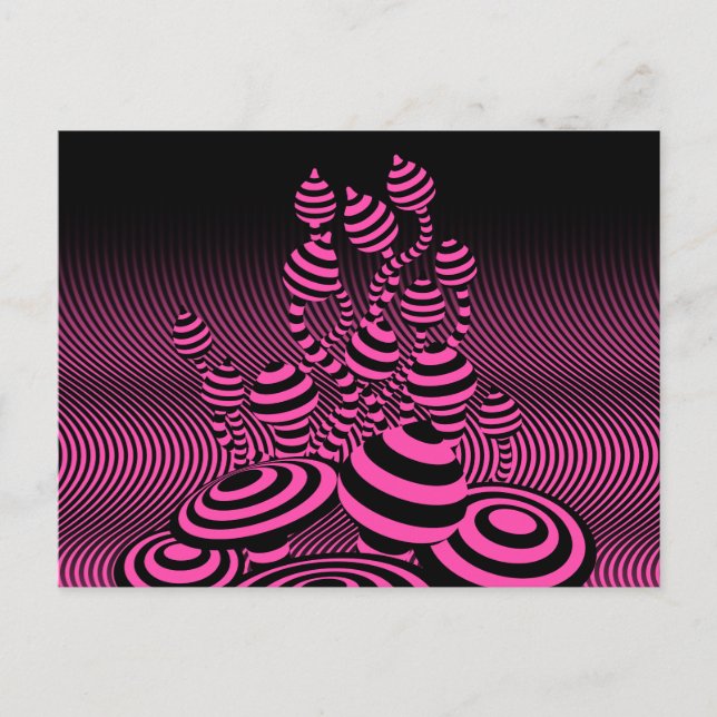 Hongos mágicos de tarjeta postal con diseño geomét (Anverso)