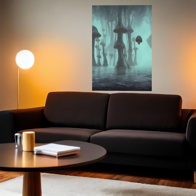 Hongos, niebla y mar | Poster de arte de IA (Subido por el creador)