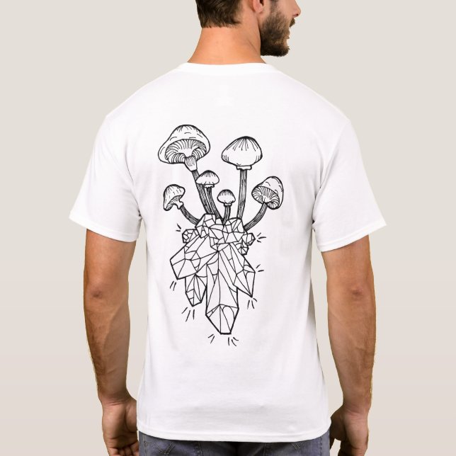 hongos que crecen de cristales en camisetas (Reverso)