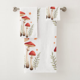 Hongos y elementos botánicos vibrantes de la mosqu