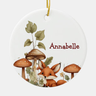Hongos y ornamento de Baby Fox