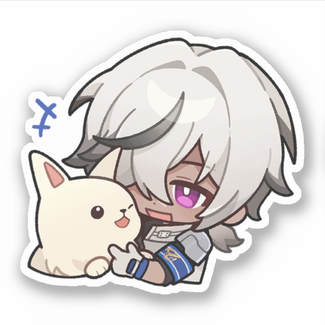 Honkai Star Rail Chibi Arlan Y Peppy Pegatina (Anverso)