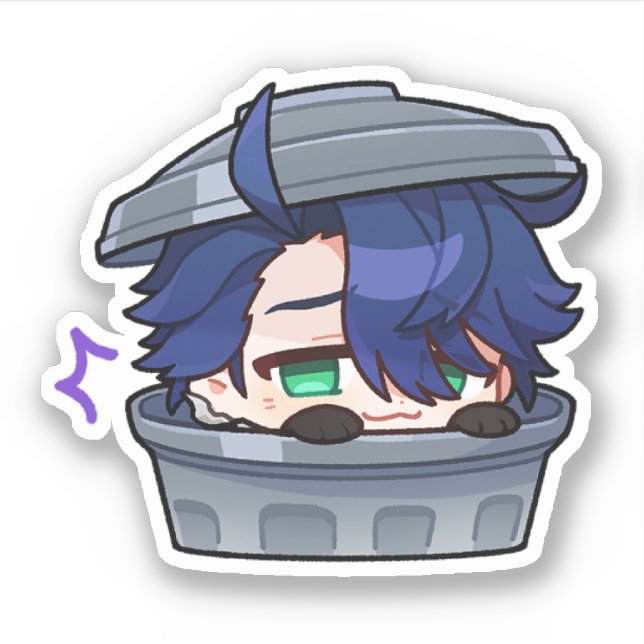Honkai Star Rail Chibi Sampo Trash Pegatina (Anverso)
