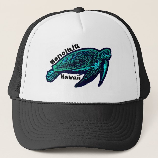 Honolulu Hawaii gorra artístico de tortugas marina (Anverso)