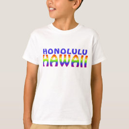 Honolulu Hawaii palabras arcoiris camiseta masculi