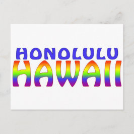 Honolulu Hawaii - postal de palabras en arco iris