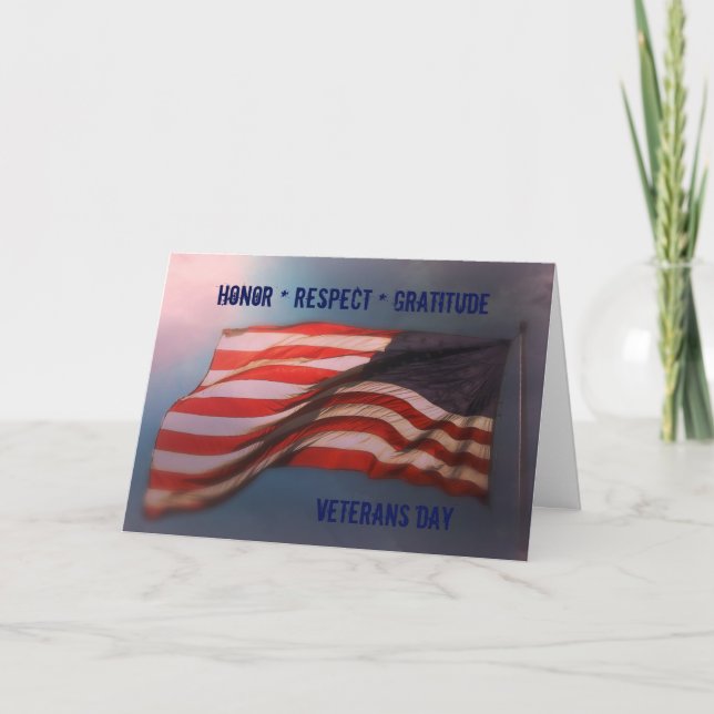 Honor Respect Gratitude - Tarjeta de agradecimient (Anverso)