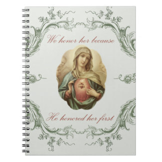 Honramos su cuaderno inmaculado de Maria
