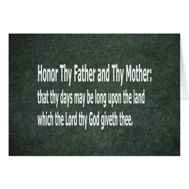 Honre Thy padre y a Thy madre (Anverso (Horizontal))