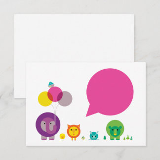 ¡Hoo-Hoo! Tarjeta de nota de fiesta del zoológico