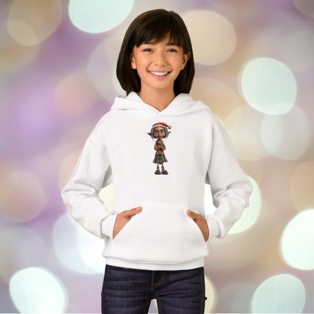 Hoodie, Chica Elf, Navidades de la abuela perplejo (Subido por el creador)