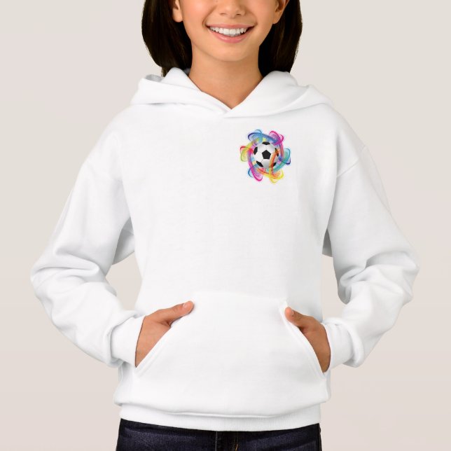 Hoodie, Chicas de baloncesto de fútbol colorido (Anverso)