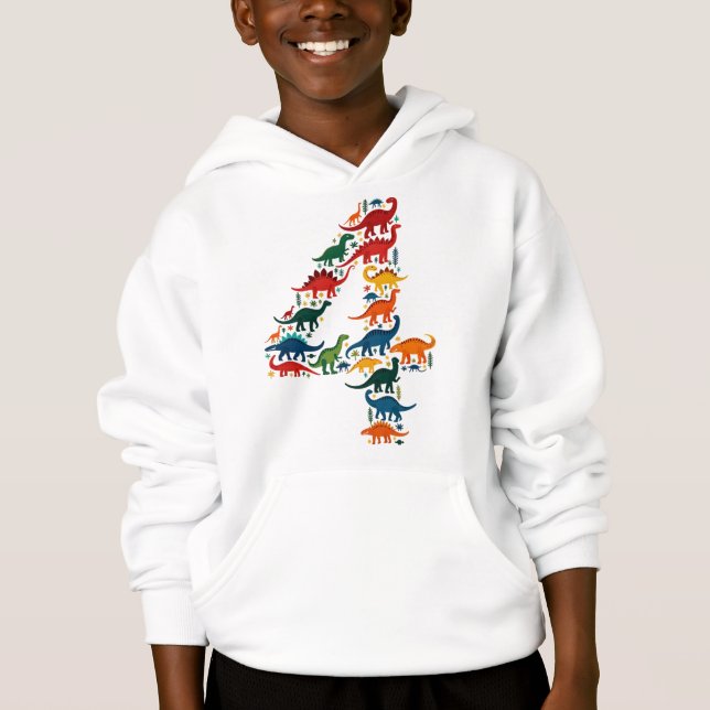 hoodie colorido de niños de dinosaurios (Anverso)