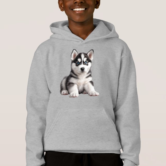 Hoodie de cachorro Husky para niños (Anverso)