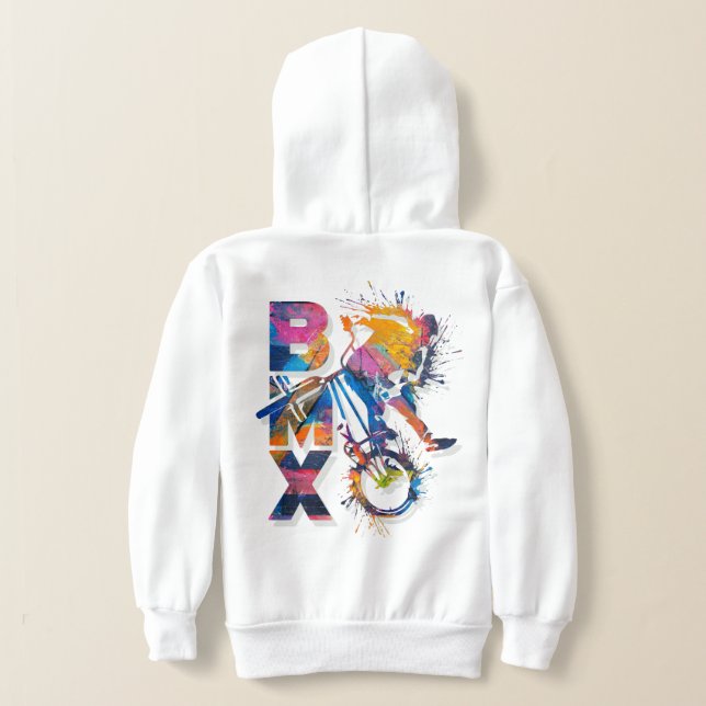Hoodie de color Bmx - Bicicleta Bmx (Distribución Reverso )