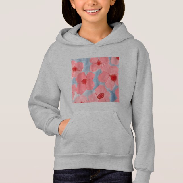 Hoodie de flores rosadas de caramelo (Anverso)