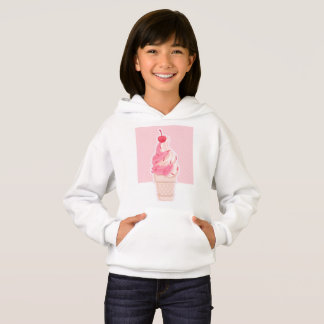 Hoodie de helado rosa estético 01
